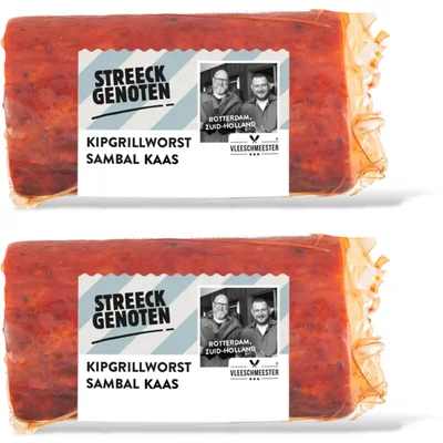 Streeckgenoten Kipgrillworst sambal 2-pack