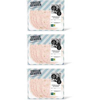Streeckgenoten Boterhamworst met augurk 3-pack