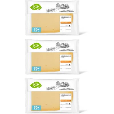AH Biologisch Jong belegen 30+ plakken 3-pack