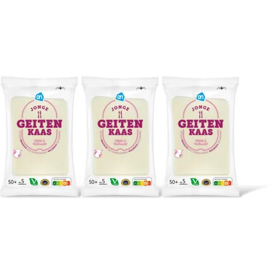 AH Jonge geitenkaas 50+ plakken 3-pack