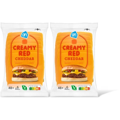 AH Creamy red cheddar 48+ plakken 2-pack
