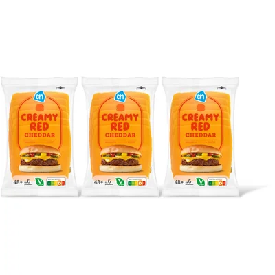 AH Creamy red cheddar 48+ plakken 3-pack
