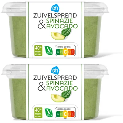 AH Zuivelspread spinazie avocado 2-pack