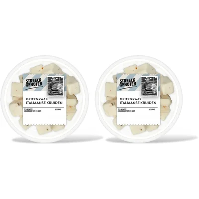 Streeckgenoten Geitenkaasblokjes Italiaanse kruiden 2pk