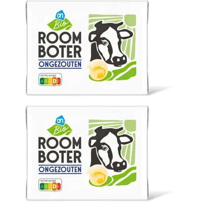 AH Biologisch Roomboter ongezouten 2-pack