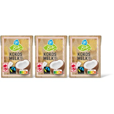 AH Biologisch Kokosmelk 3-pack
