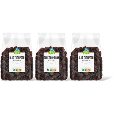 AH Biologisch Blue thompson rozijnen 3-pack