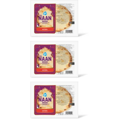 AH Mini naanbrood naturel 3-pack