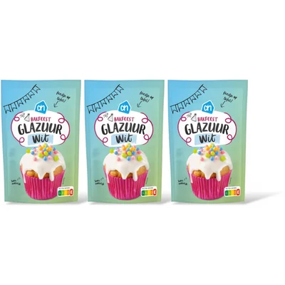 AH Bakfeest glazuur wit 3-pack