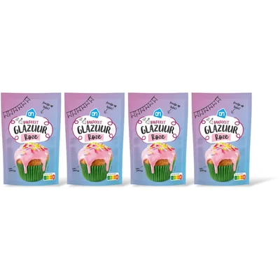 AH Bakfeest glazuur roze 4-pack