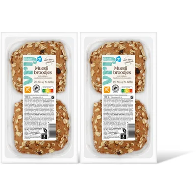 AH Glutenvrij Mueslibroodjes 2-pack