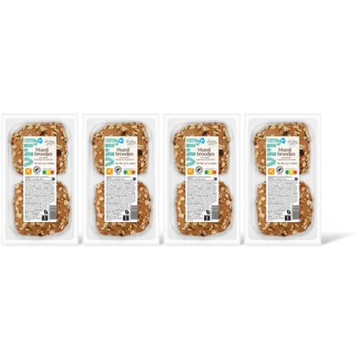 AH Glutenvrij Mueslibroodjes 4-pack