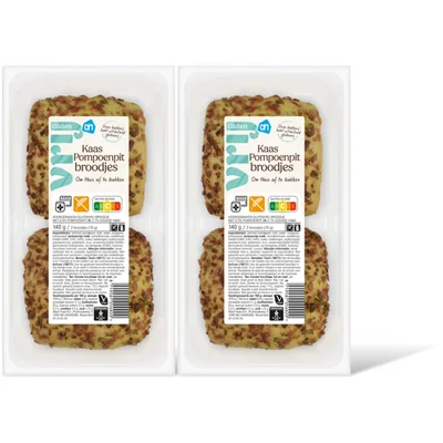 AH Glutenvrij Kaas pompoenpit broodjes 2-pack