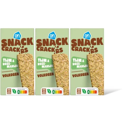 AH Snackcrackers tijm & rozemarijn 3-pack