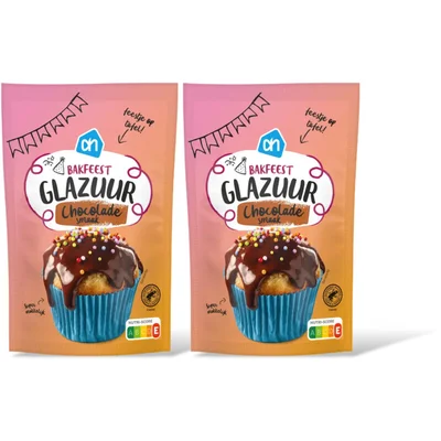 AH Bakfeest glazuur chocolade smaak 2-pack