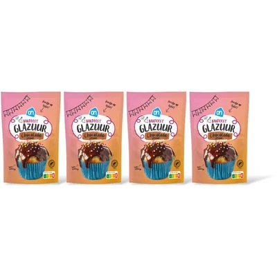 AH Bakfeest glazuur chocolade smaak 4-pack