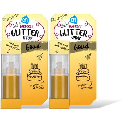AH Bakfeest glitterspray goud 2-pack