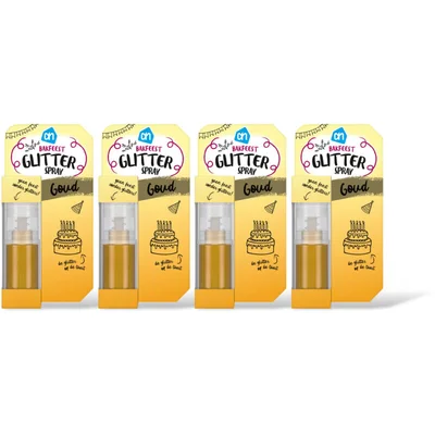 AH Bakfeest glitterspray goud 4-pack