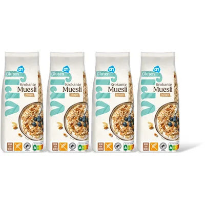 AH Glutenvrij Krokante muesli met noten 4-pack