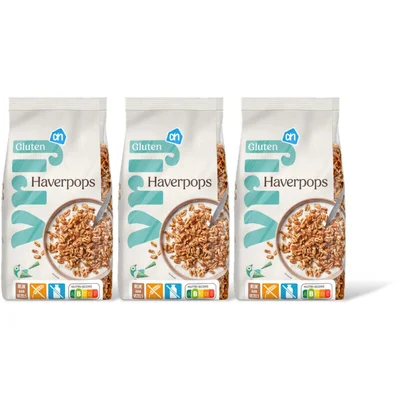 AH Glutenvrij Vezelrijke haverpops 3-pack