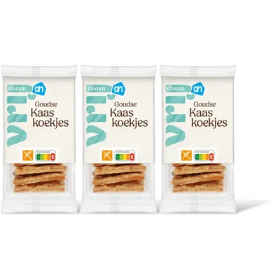 AH Glutenvrij Goudse kaaskoekjes 3-pack