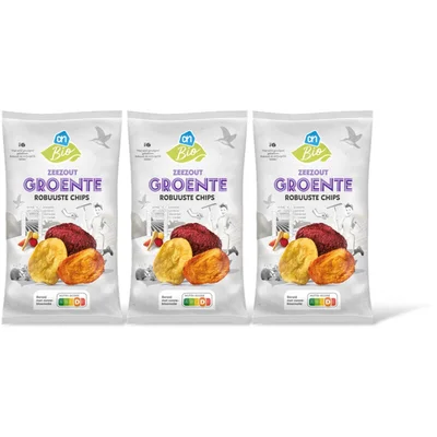 AH Biologisch Robuuste chips groente zeezout 3-pack