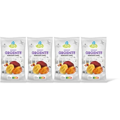 AH Biologisch Robuuste chips groente zeezout 4-pack
