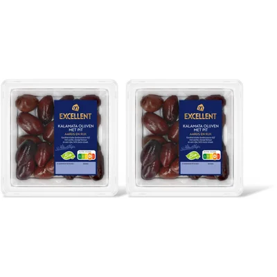 AH Excellent Biologische kalamata olijven met pit 2pk