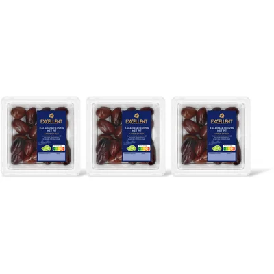 AH Excellent Biologische kalamata olijven met pit 3pk