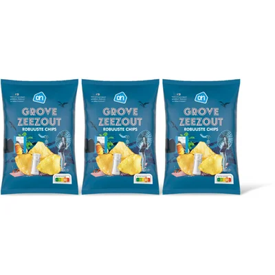 AH Robuuste chips grof zeezout 3-pack