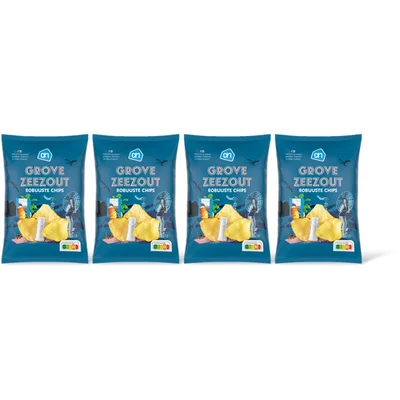 AH Robuuste chips grof zeezout 4-pack