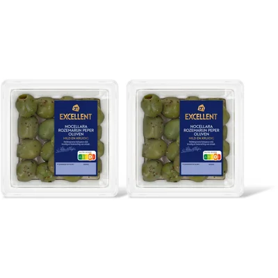 AH Excellent Nocellara rozemarijn peper olijven 2-pck