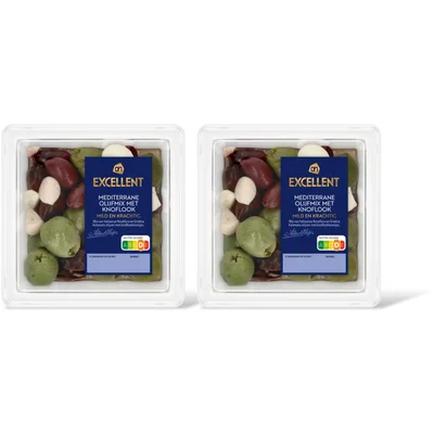 AH Excellent Mediterrane olijfmix met knoflook 2-pack