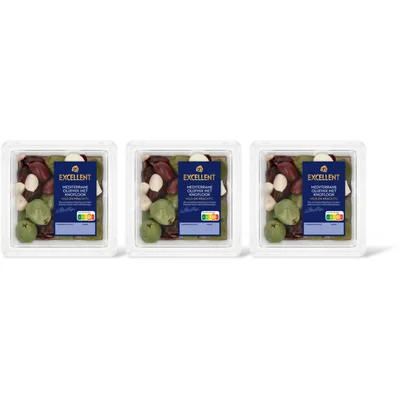 AH Excellent Mediterrane olijfmix met knoflook 3-pack