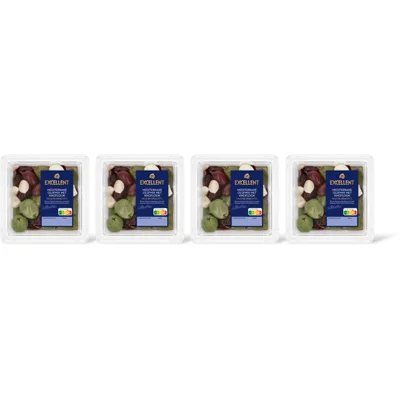 AH Excellent Mediterrane olijfmix met knoflook 4-pack