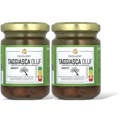 AH Excellent Taggiasca olijf zonder pit 2-pack