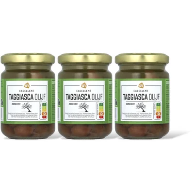 AH Excellent Taggiasca olijf zonder pit 3-pack