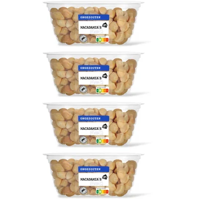 AH Ongezouten macadamia's geroosterd 4-pack