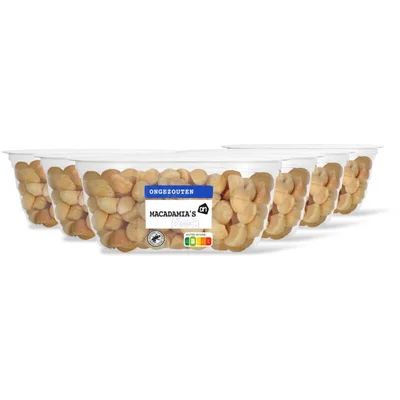 AH Ongezouten macadamia's geroosterd 6-pack