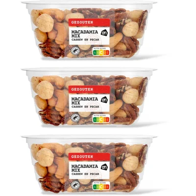 AH Macadamiamix gezouten 3-pack