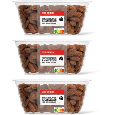 AH Amandelen met rooksmaak gezouten 3-pack