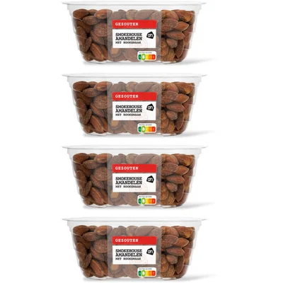 AH Amandelen met rooksmaak gezouten 4-pack