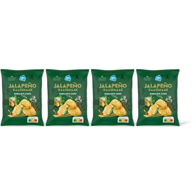 AH Robuuste chips kaassmaak jalapeno 4-pack