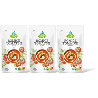 AH Biologisch Romige tomatensoep met room 3-pack