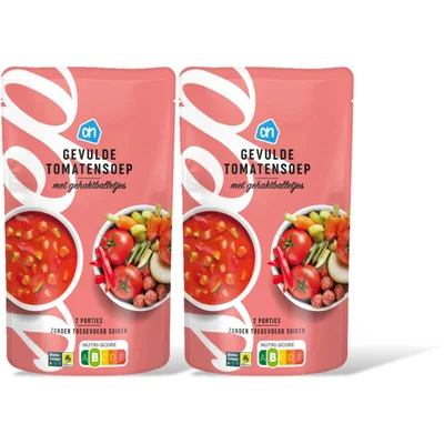 AH Gevulde tomatensoep gehaktballetjes 2 pk