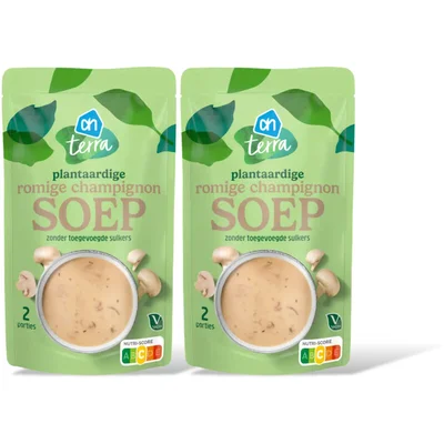 AH Terra Plantaardige romige champignonsoep 2-pck
