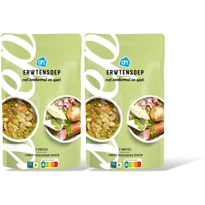AH Erwtensoep met rookworst en spek 2-pack