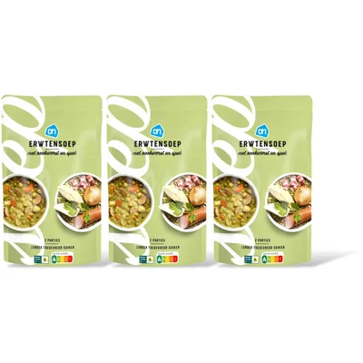 AH Erwtensoep met rookworst en spek 3-pack