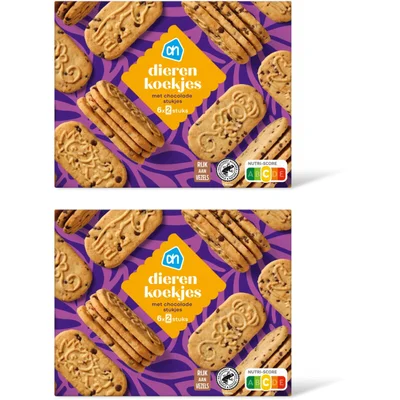 AH Dierenkoekjes met chocolade stukjes 2-pk