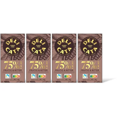 Delicata Reep puur 75% cacao 4-pack